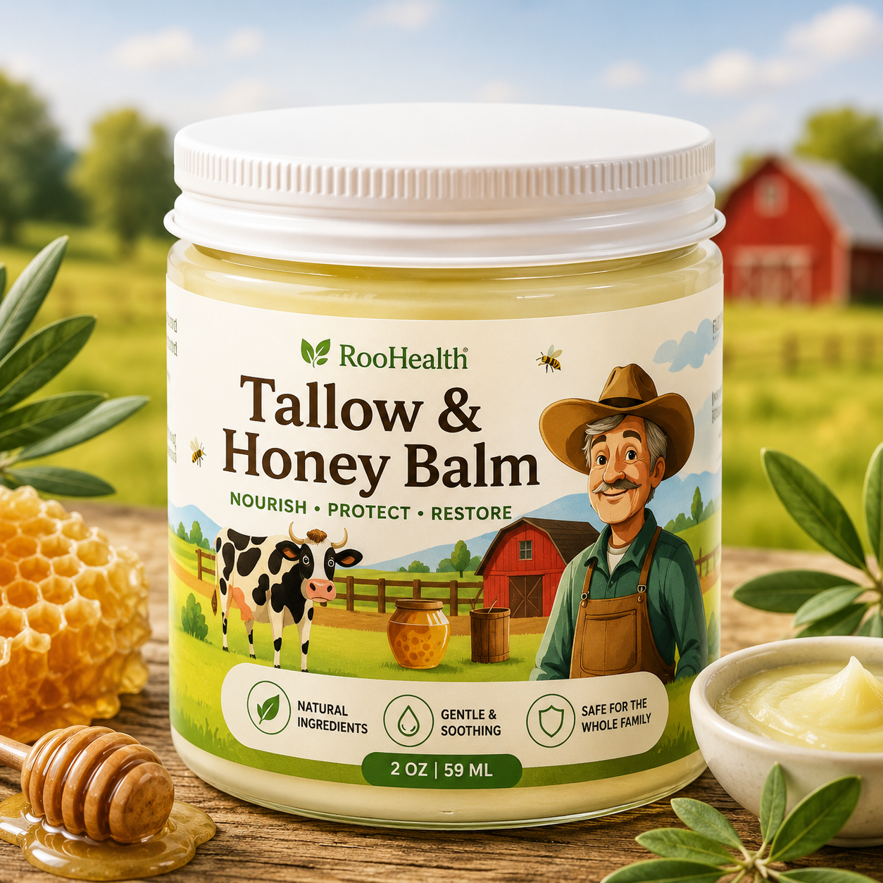 ROH™ Grass-Fed Tallow & Honey Balm