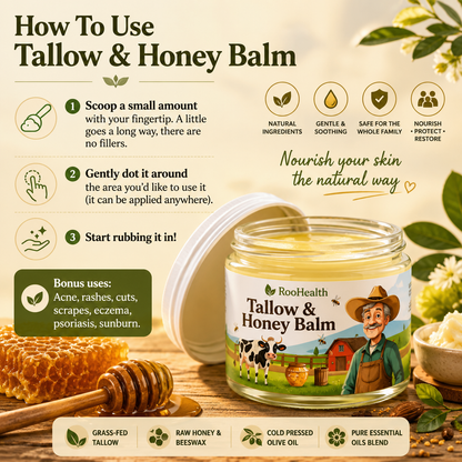 ROH™ Grass-Fed Tallow & Honey Balm